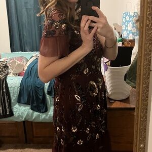 Gianni Bini Burgundy Sequin Dress